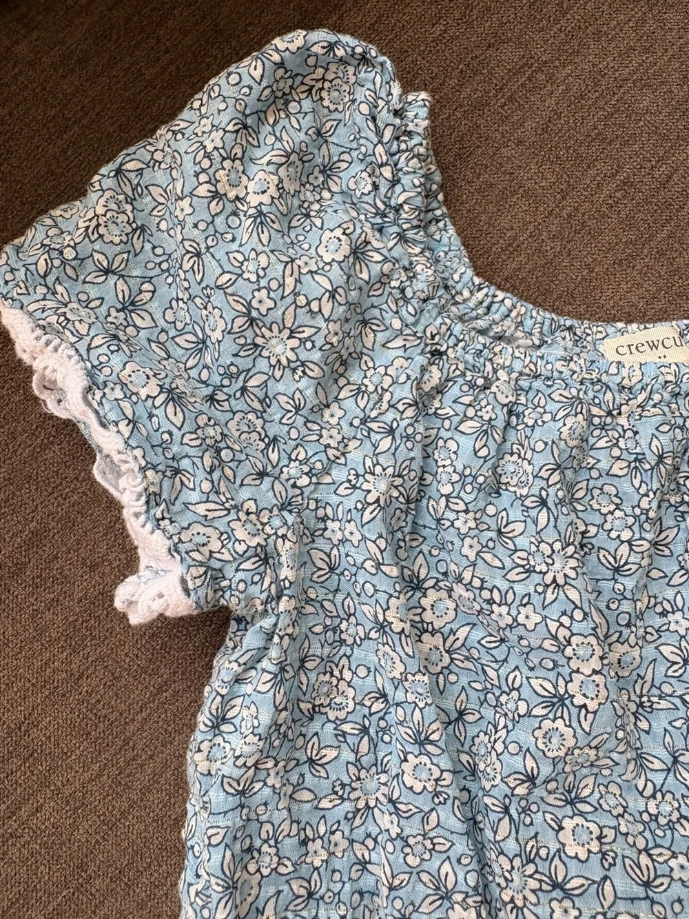Crewcuts Blue Floral Peplum Top